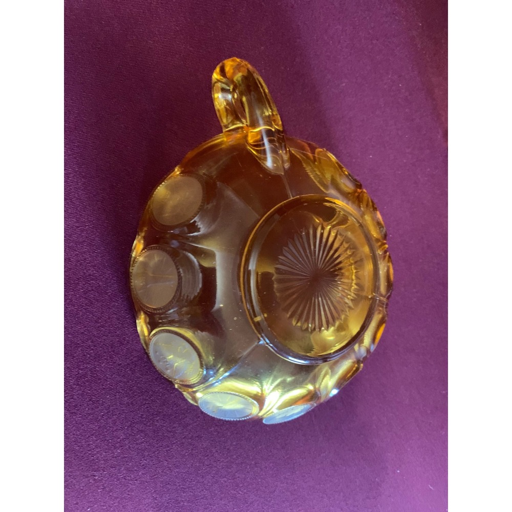 Fostoria Coin Glass Set Green Amber Vintage Retro Y2K Mid Century Rare 3pc - Picture 10 of 11